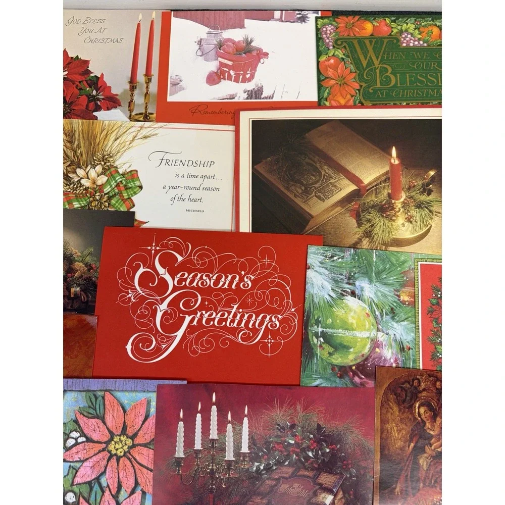Vintage Christmas Cards Fronts ONLY Traditional Scrapbooking Decoupage Lot 50+